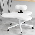Kneeling Chair, Ergonomic Seat, Five Pronged with Caster Support Legs, Height Adjustable Stool for Posture Improvement and Correction, Suitable Home Office Use, Multi Colour Options (White)