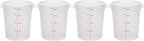 Cambro Food Storage Containers with Lids (BPA-Free) - 4 Quart - Food Grade Buckets with Lids (4 Pack) - For Dough Proofing and Brining (Translucent)