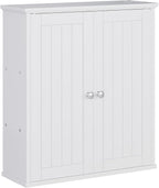 Walsunny Bathroom Medicine Cabinet Wall Mount with 2 Doors and 2 Shelves, Small Bathroom Cabinet Wooden Storage Cabinet Over Toilet Restroom Laundry Room Kitchen, White