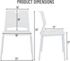 White Stackable Chairs Set of 4, Modern Office Guest Chair Wide Seat, Stackable Dining Chairs, Plastic Chair for Conference Room, Living Room, Waiting Area, Classroom.