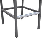 Marina Outdoor Patio in Gray Powder Coated Finish with Sling Textilene and Wood Accent Arms - Aluminium Lightweight Aluminum Frame Arm Accents Porch Weather