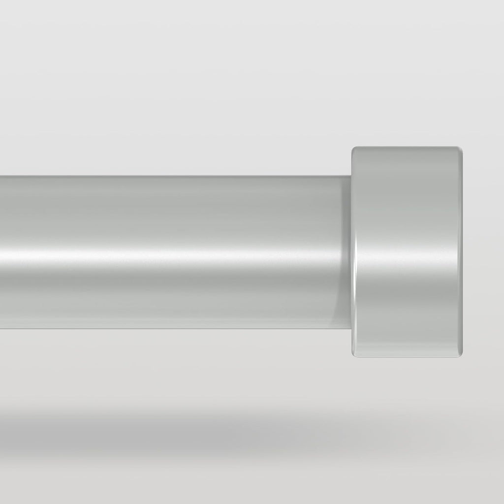 VOIIY Silver Curtain Rods for Windows 48 to 84 Inch(4-7 Feet),1" Diameter Drapery Rods with Modern Style End Cap Finials,Size:36-88 Inch,Antique Silver