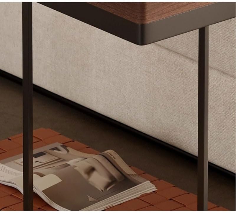 Sofa Side Table Cabinet Art Wood Movable Bedside Storage Rack Furniture Decoration