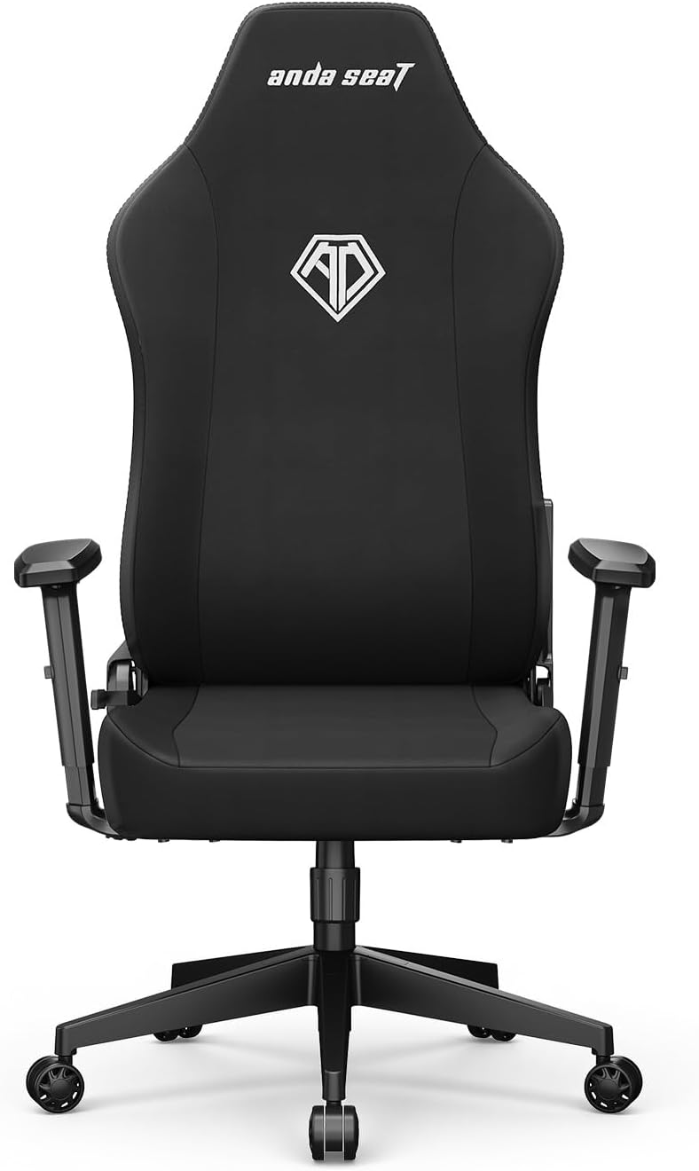 Anda Seat MANA Black Fabric Gaming Chair - Ergonomic Game Chairs with Adjustable Armrest, Comfortable Office Chair with Lumbar Support, Heavy Duty Wide Computer Seat for Game & Work
