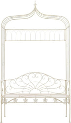 Wrought Iron Garden Bench 48 Inch Outdoor Seating for Patio Backyard Antique White Vintage Metal Bench for 2 People