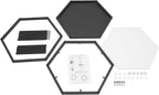 Side Table, Modern Coffee Tables with 2-Tier Storage with Metal Frame, Hexagon Glass Center Table for Living Room Bedroom Office Apartments Decor