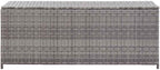 Poly Rattan Patio Storage Box 59.1x19.7x23.6 Inches, Outdoor Storage Bench for Cushions Pillows Blankets, Durable Powder Coated Steel Frame