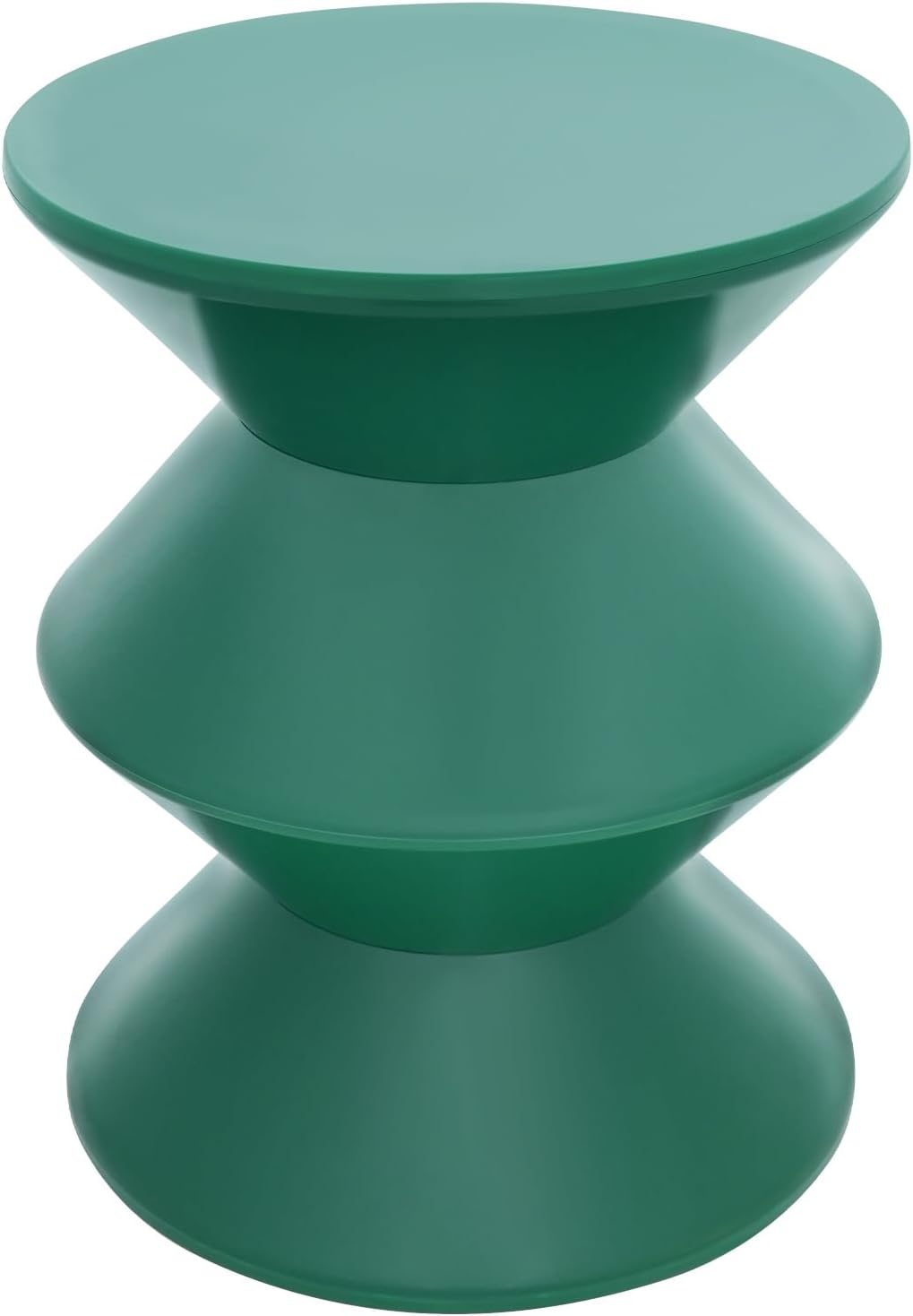 Creative Plastic Side Table - Modern Round Multi-Layer End Table for Sofa, Bedroom & Apartment, Nightstand with Vintage Design (Green)