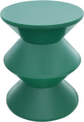 Creative Plastic Side Table - Modern Round Multi-Layer End Table for Sofa, Bedroom & Apartment, Nightstand with Vintage Design (Green)