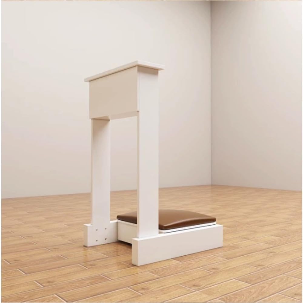 Wooden Prayer Kneeler with Padded Cushion and Book Stand, Church Prayer Bench with Lectern Shelf for Bible Reading, Meditation Bench for Church and Home Worship(Brown)