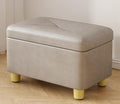 Luxurious Tufted Ottoman with Storage,Faux Leather Foot Rest Stool Upholstered Cushion Padded Seat with Hinged Lid,Living Room Entryway Ottoman Storage Chest (Grey,Large)