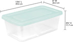 Sterilite 5-Pack Stackable Storage Bin with Lid, Clear Plastic Design, 6 Quart