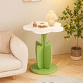 Flower Shaped Wood End Table, Cute Accent Side Table for Living Room & Bedroom, Small Coffee Table for Limited Spaces, 40x40x50cm (16x16x20inch)
