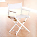 HomeStock Director's Chair with Built-in Armrests and Foldable Design for Easy Storage, Lightweight Durable Frame Perfect for Indoor or Outdoor Seating White Canvas/18 in White Frame
