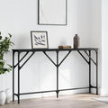 Console Table Black 55.1"x9.1"x29.5" Engineered Wood Entryway Table with Metal Frame and Adjustable Feet