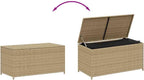 Garden Storage Box Outdoor 50.2 Gal Resin Wicker Bench with Lid and Lockable Seat for Patio, Deck, Backyard, and Porch Cushion Organizer Weather Resistant