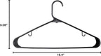 ZenStyle 100 Pack Standard Size White Plastic Hangers for Clothes Lightweight Space Saving Tubular Clothing Hangers (Black)