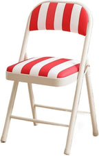 Padded Folding Chair with Padded Seats - Easy Store Metal Frame for Home Office Gatherings Indoor and Outdoor Events(Rojo)