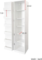 LUMISOL Tall Kitchen Pantry Cabinet with 6 Shelves and 6 Side Racks, Modern Buffet Cupboards Sideboard with Doors, Kitchen Hutch with Adjustable Shelves for Living Room Dining Room, White