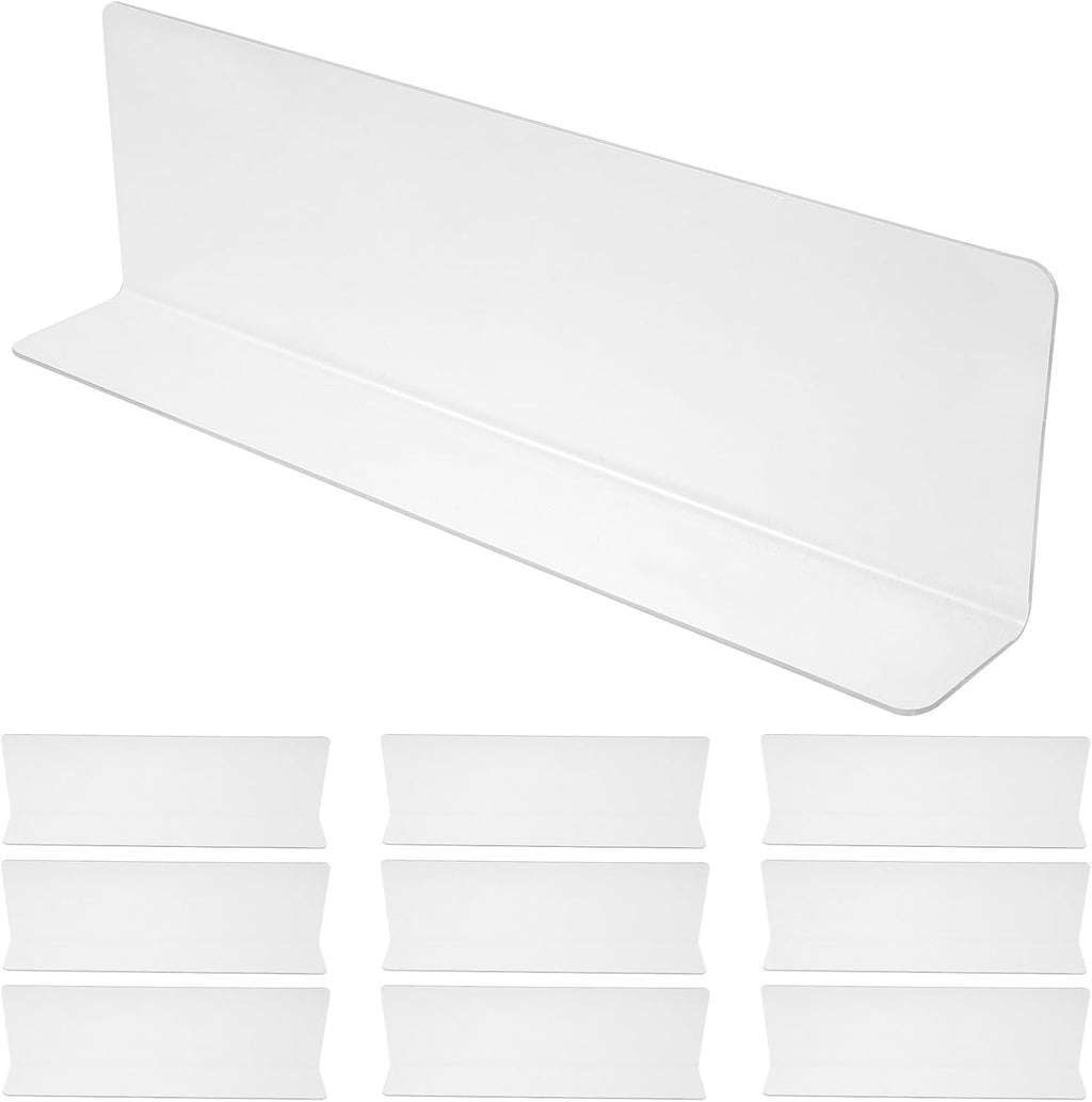 Homoyoyo 10pcs L-Shaped PVC Closet Dividers 20cm High Plastic Shelf Organizers for Cabinet and Dresser Storage Separation