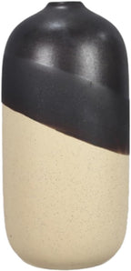 Young's Inc Ceramic Black Dipped Vase for Modern Home Decor, 10.04" Tall, Elegant Minimalist Flower Vase, Beige and Black Ceramic Accent for Living Room, Office, and Contemporary Home Spaces
