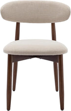 Dining Room Chairs Set of 4, Upholstered Farmhouse Dining Chairs, Modern Fabric Kitchen Chairs with Solid Wood Leg,Beige