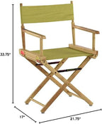 Casual Home 18" Director's Chair Natural Frame with Olive Canvas