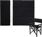 GLOGLOW 1 Set Directors Chair Canvas Replacement Covers, Movie Chair Replacement Canvas Seat and Back Cover for Home Director Chair (Black)