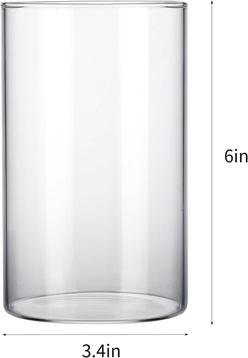 CUCUMI 12pcs Glass Cylinder Vases for Centerpieces, Flower Vases Wedding Decorations, 6 Inch Tall Glass Candle Holder for Table Shelf, Floral Vase Bulk for Home Decor