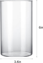 CUCUMI 12pcs Glass Cylinder Vases for Centerpieces, Flower Vases Wedding Decorations, 6 Inch Tall Glass Candle Holder for Table Shelf, Floral Vase Bulk for Home Decor