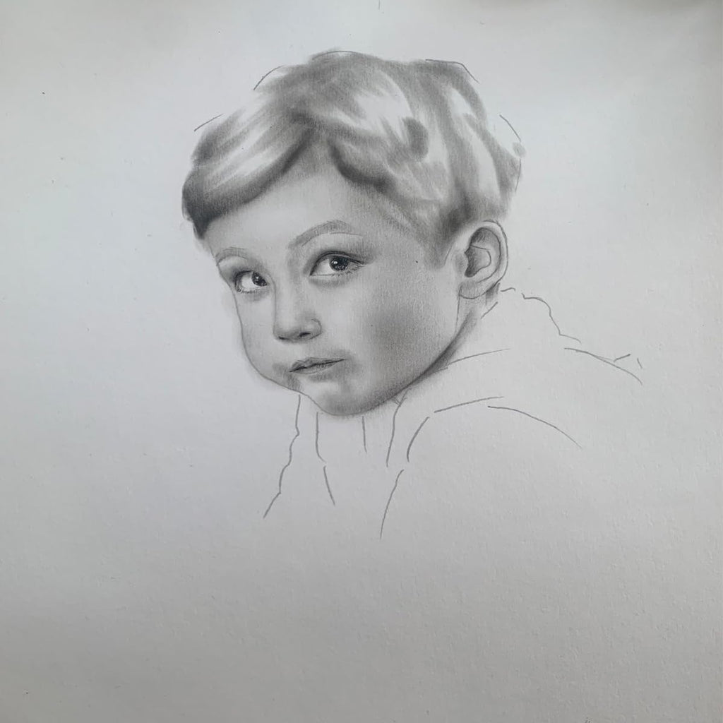 Custom Pencil Sketch Portrait from Photo Personalized Hand Drawn Realistic Art Pet Portrait Original Oil Painting Family Couple Gift for Wedding Anniversary Birthday (10X12in 1people)