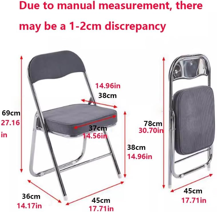 Foldable Chair with Ergonomic Backrest, Comfortable Corduroy Seat, Thick Sponge Cushion, Quick 3-Second Fold for Home Office School, Space-Saving(Pink+Silver)