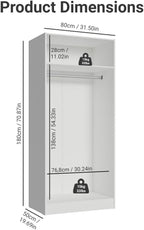 Madesa Kitchen Pantry Storage Cabinet with 2 Doors, Ample Shelf and Hanging Space 31 Inch Utility Armoire Organization Unit - White