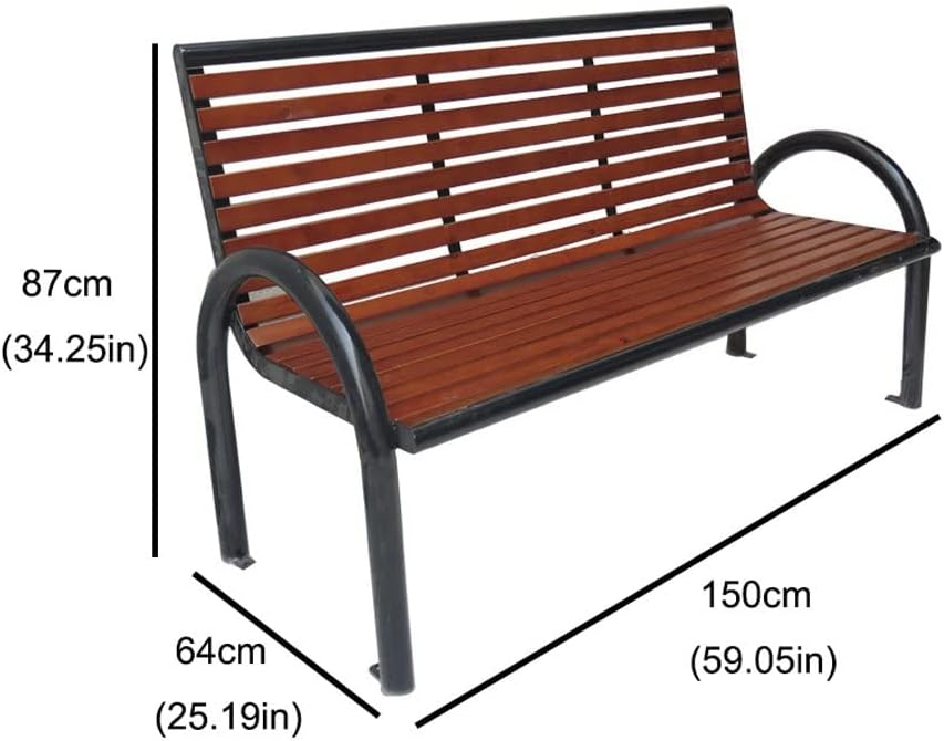 Patio Benches for Outdoors Park Back Bench Outdoor Leisure Metal Iron Community Viewing Seat Suitable for Courtyard Garden Garden Benches for Outdoors