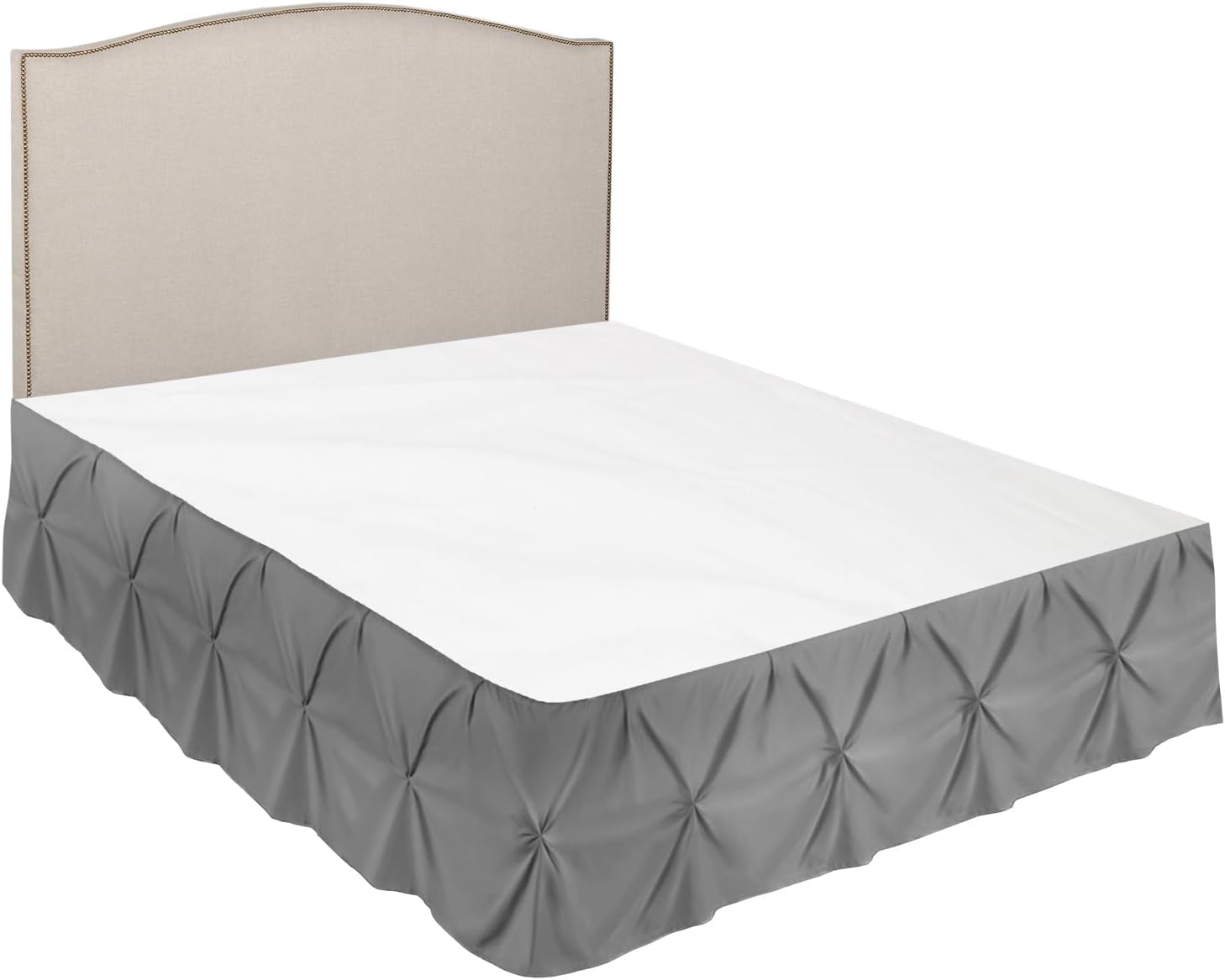 Nestl Dark Grey Bed Skirt Queen Size, Pinch Pleat Queen Bed Skirt, 14" Inch Drop Queen Bedskirt, Hotel Quality Gray Bed Skirts Premium Microfiber Bedskirt for Queen Bed, Dark Grey Bed Skirts