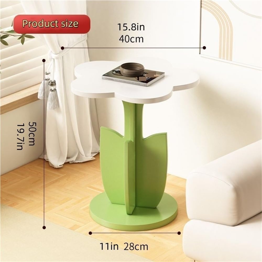 Flower Shape Side Table, Modern Creative Bedside Table, Multifunctional Coffee Table, Cute Storage Table Suitable for Small Indoor Space(Pink)