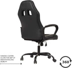 BestOffice Office Chair PC Gaming Chair Cheap Desk Chair Ergonomic PU Leather Executive Computer Chair Lumbar Support for Women, Men (Black)