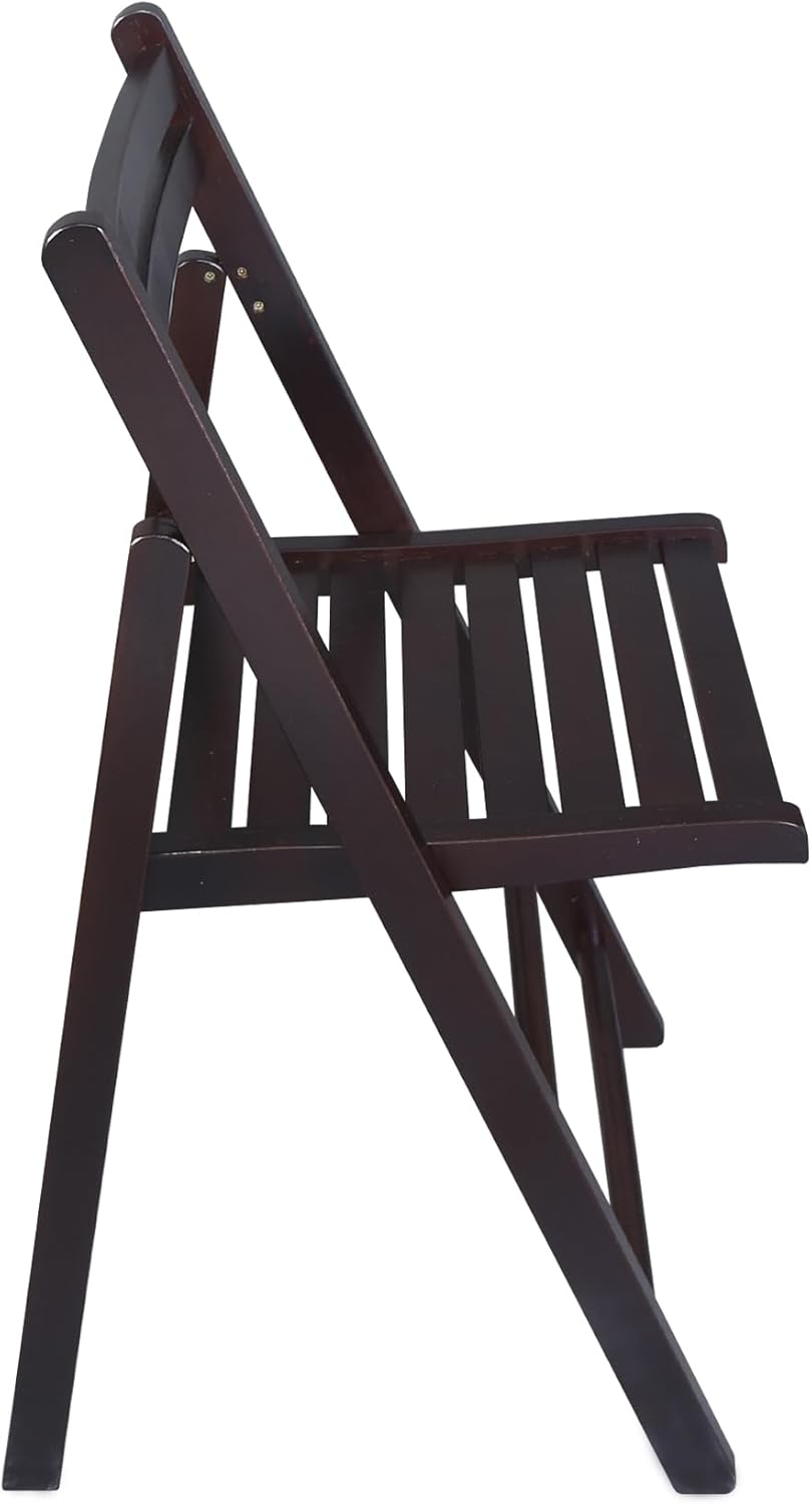 Casual Home Wooden Folding Chairs 2-Pcs Set - Espresso