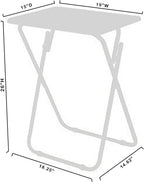 Folding TV Tray Tables, for Small Space, Black, Set of 2 | 19" X 15" X 26", For Eating, Portable Dinner Table, Couch & Living Room