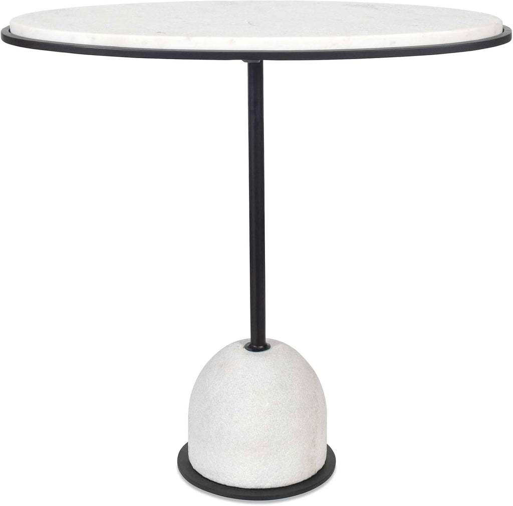 Morro Oval Side Table, White Marble
