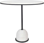 Morro Oval Side Table, White Marble