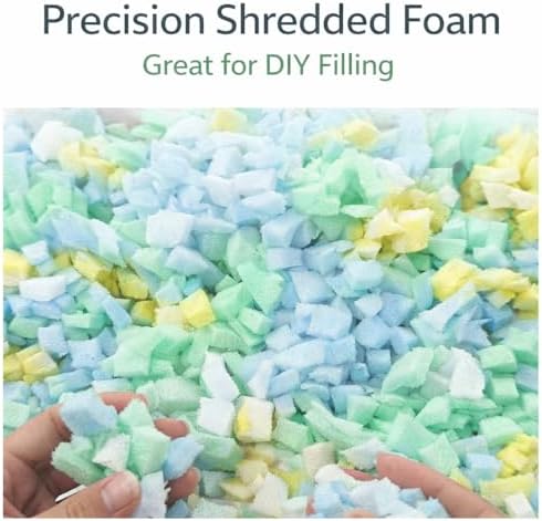 Bean Bag Filler 10lbs, Stuffing for Bean Bag Chair Refill, Shredded Memory Foam Filling for Punching Bag, Couch, Cushions, Dog Bed, Pillows (Multi Color)