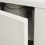Shirai Sangyo PTS-8560D WH Under-Counter Storage Rack, Door Type, Cabinet, Wooden, Combined Width for Kitchen and Dining Room, Simple Design, White, Width 23.6 inches (60 cm), Depth 11.7 inches (29.6