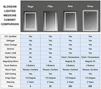Blossom LED Medicine Cabinet with Mirror, 24x32 in, Lighted Bathroom Mirror Medicine Cabinet, Defogger, Recessed/Surface 3X Makeup Mirror, Adjustable Brightness, Outlets & USB, A2(M)-24-Right Hinge