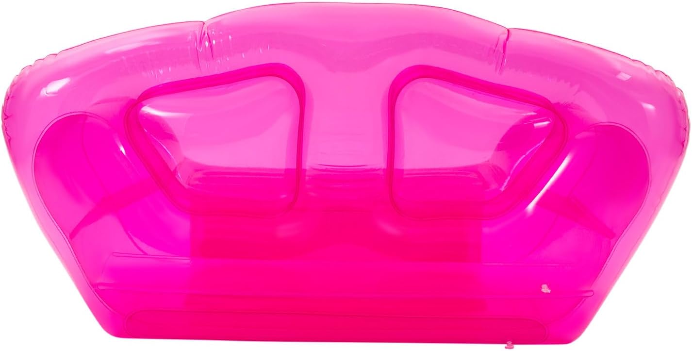 Bepritm Inflatable Sofa Chair, Blow Up Couches Transparent Inflatable Sofa Seat Couch, Portable Inflatable Camping Couches Patio Sofa Yard Double Seater Chairs for Indoor, Outdoor, Beach (Red)