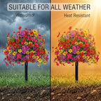 Artificial Petunias with Ground Stake - UV Resistant & Waterproof Faux Flowers for Outdoor Indoor Garden, Yard, Planter, Porch & Home Decor (3pcs)