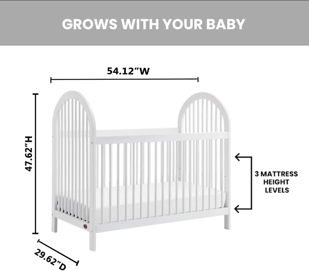 Soho Baby Everlee 3-in-1 Island Crib, Whitewash