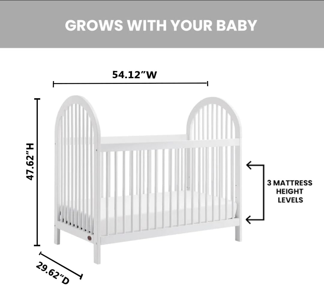 Soho Baby Everlee 3-in-1 Island Crib, Whitewash