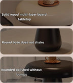 Modern Mushroom Round Side Table - Stylish Wood End Table for Living Room, Bedroom & Balcony - Smooth Finish, Versatile Decor Accent for Contemporary Spaces