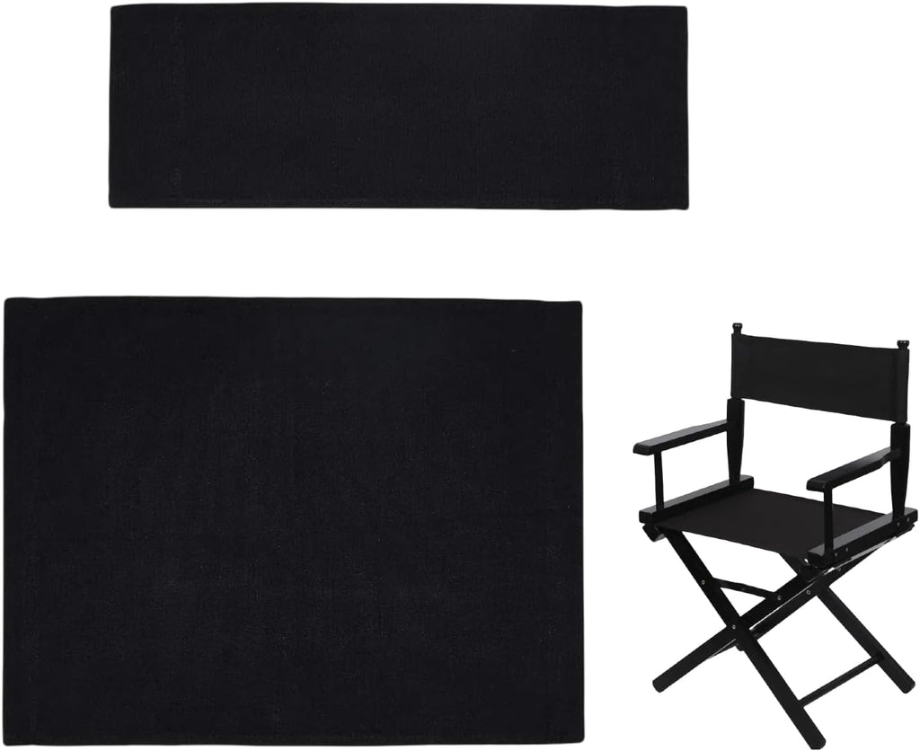 Director Chair Canvas Replacement with Wood Stick, 21.2" L x 16.1" W Portable Cover for Directors Chair, Casual Home Director Chair (Black)